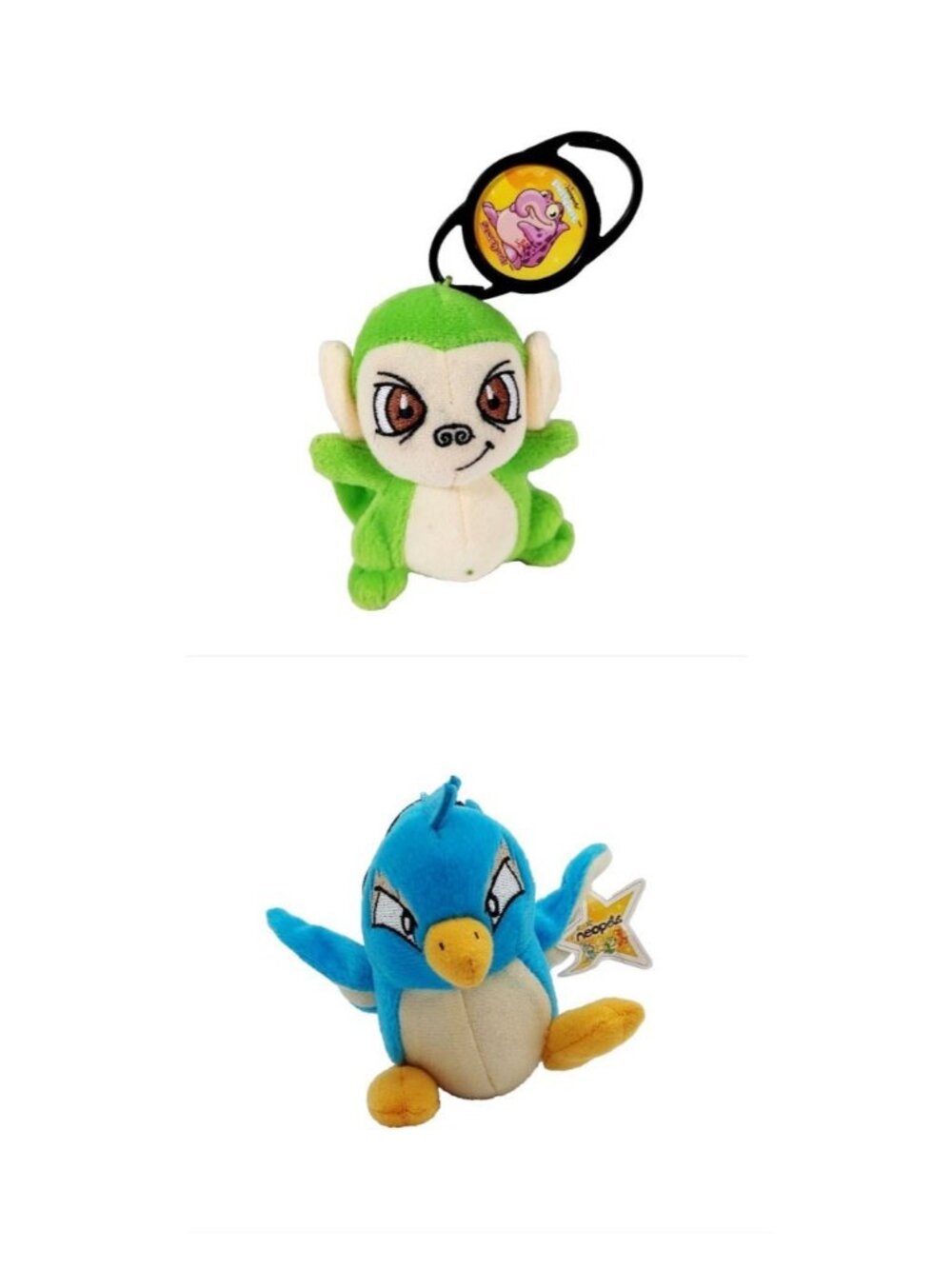 Neopets BRIGHT GREEN MYNCI & Blue Pteri Mini 3in Plush  McDonald's